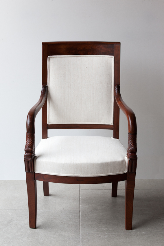 Restauration mahogany French Fauteuils from Julia Boston Antiques