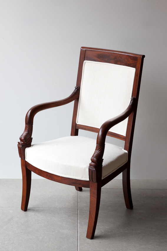 Restauration mahogany French Fauteuils from Julia Boston Antiques