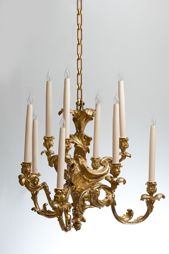 Rococo Chandelier in gilt bronze from Julia Boston Antiques, 588 King's Road.