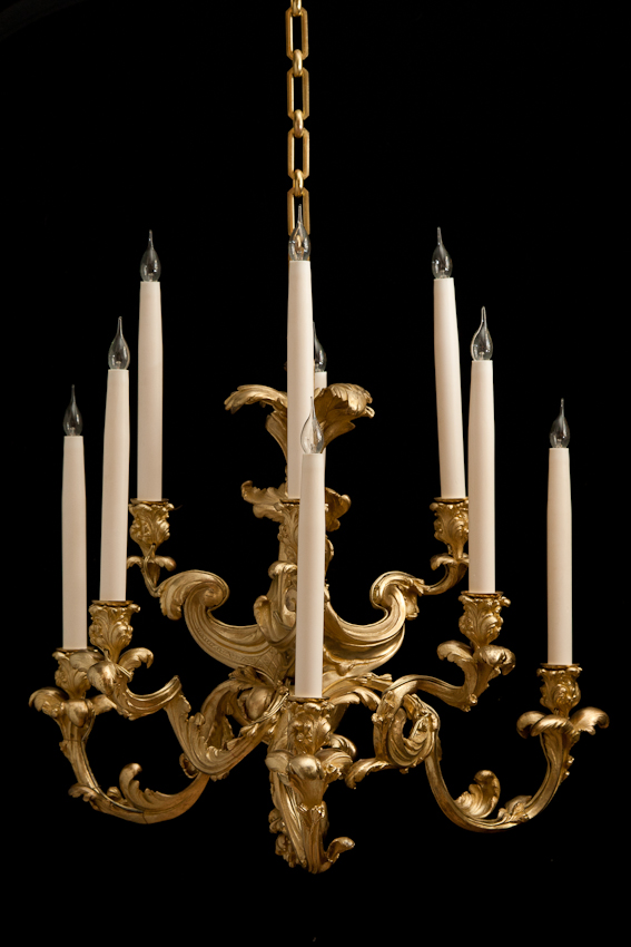 Rococo Chandelier in gilt bronze from Julia Boston Antiques, 588 King's Road.