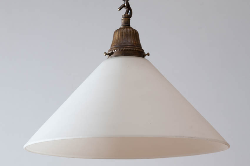 milk glass cone light