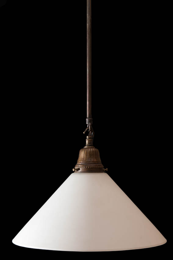 milk glass cone light