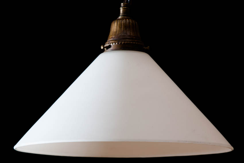 milk glass conelight