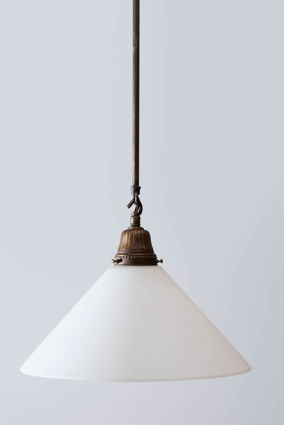 milk glass cone light